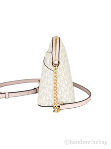 Michael Kors Jet Set X Cross Dome Vanilla/Powder Blush PVC Crossbody Bag - 194900701881