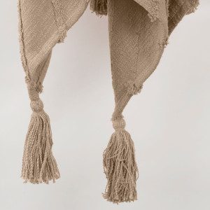 50" X 60" Brown Cotton Woven Geometric Throw Blanket with Tassels - 880024599212