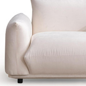 47" White Velvet Arm Chair - 880016455915
