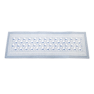 68" Blue And White Geometric And Floral Table Runner - 880024738055