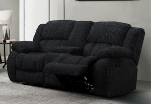 77" Black Manual Reclining Loveseat With Storage - 608219139193