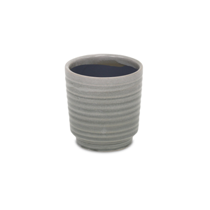 Ceramic 19 Ounce Striped Round Distressed Pot Planter - 880024914626