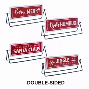 Reversable Christmas Sign (Set of 2) 12.75"L x 4.75"H Iron - 746427838641