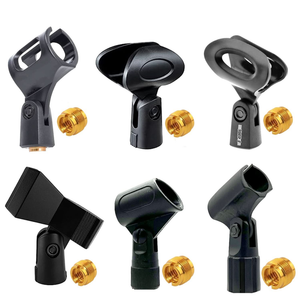 Microphone Clip Holder 6 Pieces Multi Pack with Screw Adapters 5/8 to 3/8 Inch - 810099496079