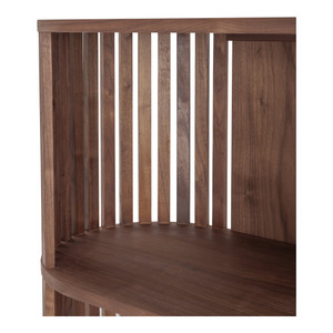 57" Walnut Wood Three Tier Standard Bookcase - 606114705642