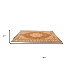 11' Red And Beige Moroccan Runner Rug - 880024869278