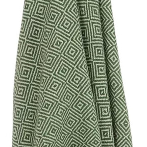 50" X 60" Green Cotton Woven Geometric Throw Blanket with Fringe - 880024836768