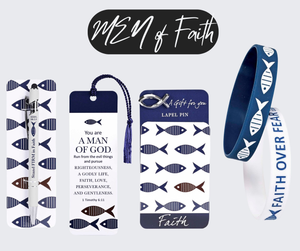 Pen Stand Firm In Faith White Blue Fish - 603799691536