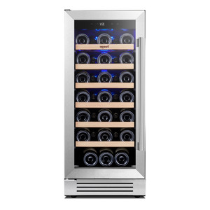 34" X 15" Silver Stainless Steel Single Compartment Wine Refrigerator - 880024669069