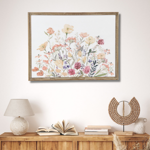 Flower Bouquet Metal Wood Framed Art - 880016701661