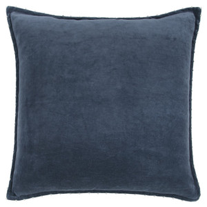 Indigo Solid Pearl Beaded Edge Throw Pillow - 808230115828