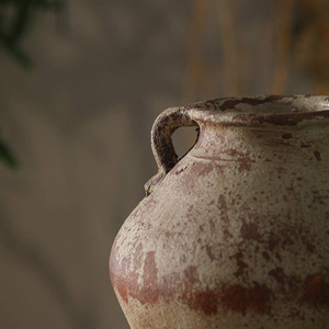 Antique-Style Rustic  Vase with Double Handles - 729634654952