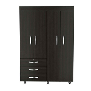 47" Black Three Drawer Combo Dresser - 606114968610