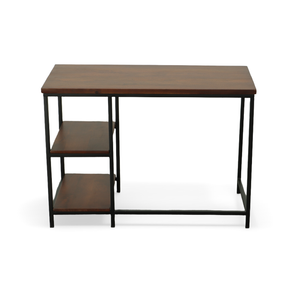 42" Chestnut and Black Solid Wood and Metal Computer Desk - 608219064198