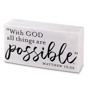 Plaque Cast Stone With God All Things - 667665406372
