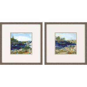 Set Of Two Coastal Sand Set Of 2 Framed Art Brown Picture Frame Print Wall Art - 606114162155