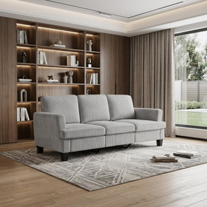 84" Gray Corduroy Sofa - 880016668704