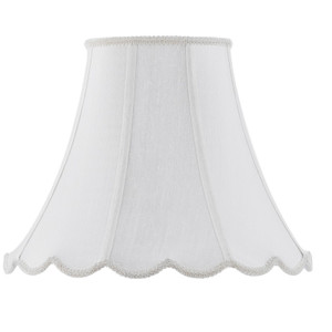 White Linen Piped Bell Lamp Shade - 880016495300