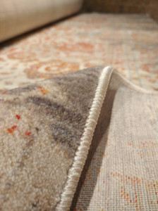 5' X 8' Orange And Red Floral Distressed Area Rug With Fringe - 880024646800