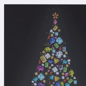 Bejeweled Christmas Tree Champagne Framed Wall Art - 880024635477