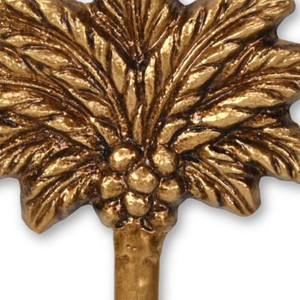 4" Antiqued Gold Cast Iron Palm Tree Wall Hook - 880016655421