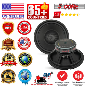 10 Inch Woofer 300W Car Subwoofer 4Ohm Replacement Deep Sub w Poly Cone - 810144134284