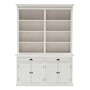 Classic White Hutch Bookcase Unit - 808230072619