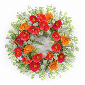 Poppy Wreath 18.5"D Polyester - 746427855167