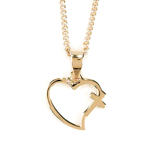 Necklace Mom Open Heart/Cross 18L - 603799692076