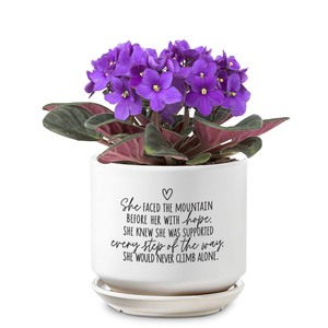 Planter She Faced The Mountain With Hope - 667665520023