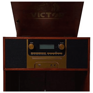 Victor Boyleston 7-in-1 3-Speed Turntable Music Center with Album Storage  - 840005017968