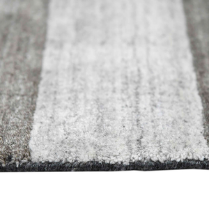 2' X 3' Black And Gray Wool Striped Hand Woven Area Rug - 880016604344