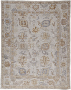 Homeroots Home Decor 5' X 8' Ivory And Tan Floral Hand Knotted Stain Resistant Area Rug