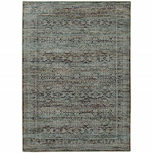 Homeroots Home Decor 10' x 13' Oriental Power Loom Stain Resistant Area Rug, Blue and Purple