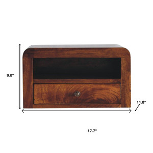 18" Chestnut Solid Wood One Drawer Floating Nightstand - 880016657289