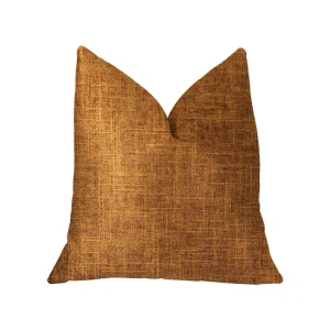 Plutus Marmalade Brown and Gold Luxury Throw Pillow - 663701003413