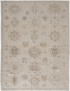 Homeroots Home Decor 5' X 8' Tan And Brown Floral Hand Knotted Stain Resistant Area Rug