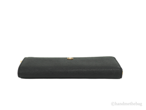 Tory Burch Emerson Black Leather L- Zip Continental Wallet - 196133054789