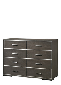 57" Gray Oak Manufactured Wood Eight Drawer Standard Dresser - 606114153290