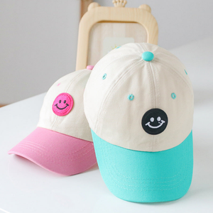 Baby Smiley Embroide Pattern Color Matching Design Sunshade Peaked Hats - 716252323735