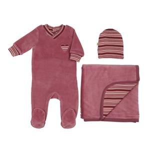 Striped Heart Layette Set - 735525898527