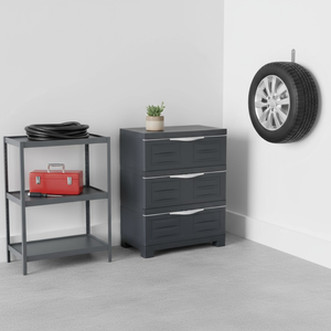 Heavy Duty Plastic Three Drawer Utility Cabinet - 880016410761