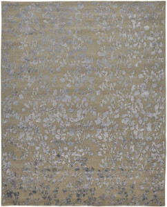 Homeroots Home Decor 8' x 10' Tan, Silver and Gray Wool Floral Tufted Handmade Area Rug