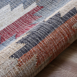2' X 3' Blue Gray And Tan Tribal Hand Woven Area Rug With Fringe - 880016482546