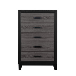 32" Black And Gray Wood Five Drawer Dresser - 880024678252