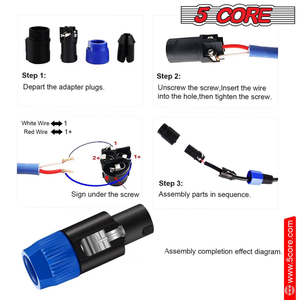 Speakon Adapter High Quality Audio Jack Male Audio Pin Speaker Adapter Connector - 810144136219