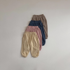 Children Summer Unisex Solid Color Thin Breathable Pants Casual Kids Trousers