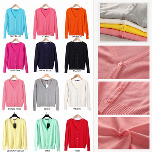 New Year Cardigans Long Sleeves Button Down Style - 702921584170