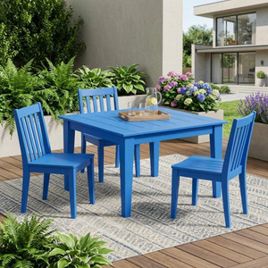 39" Blue Heavy Duty Plastic Square Outdoor Dining Table - 880024683218