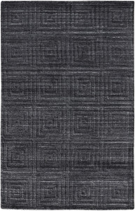 9' X 12' Gray And Black Striped Hand Woven Area Rug